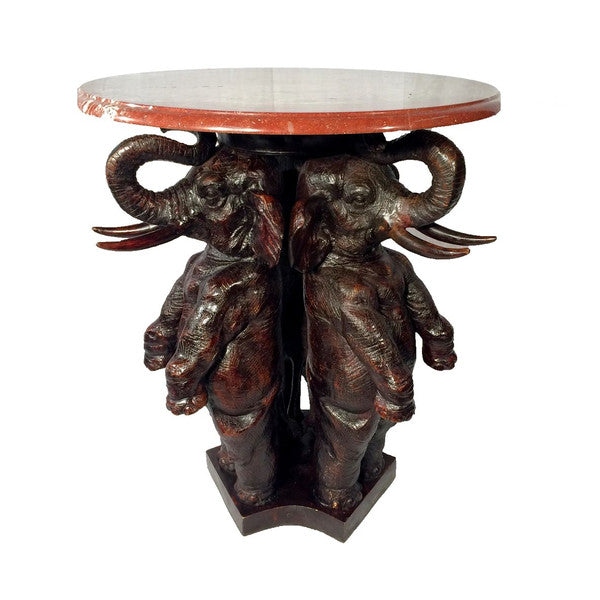 Elephant Bistro Table Bronze Statue