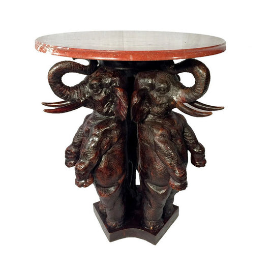 Elephant Bistro Table Bronze Statue