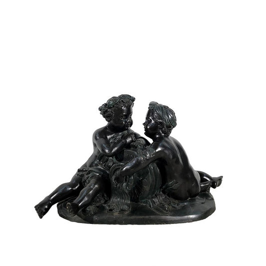 Two Cherubs at Well statue boys bronze statuary French Italian Art