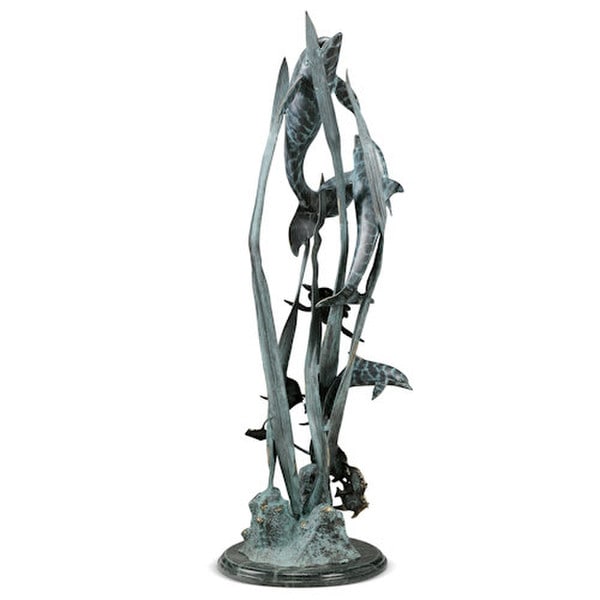 Dolphin SeaWorld Seascape underwater seaweed sculpture statues tall