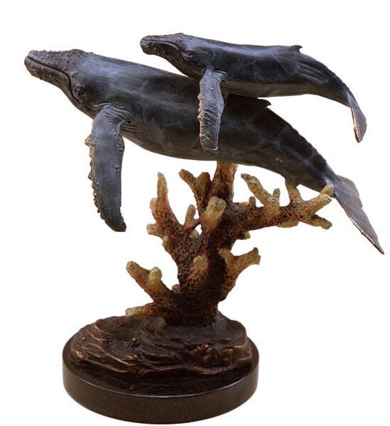 Humpback Whales Ocean Coral Sea Ocean Sculptures Statues Gallery Art