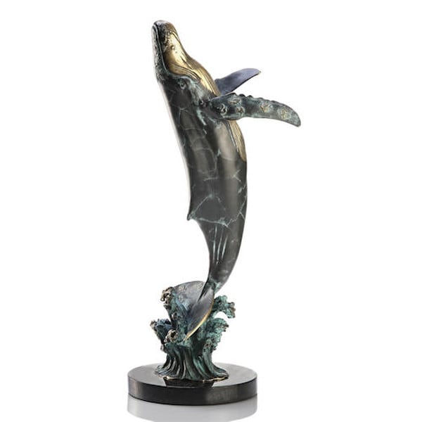 Humpback Whale Brass Statue Fine Art Sculptures Ocean Mammal