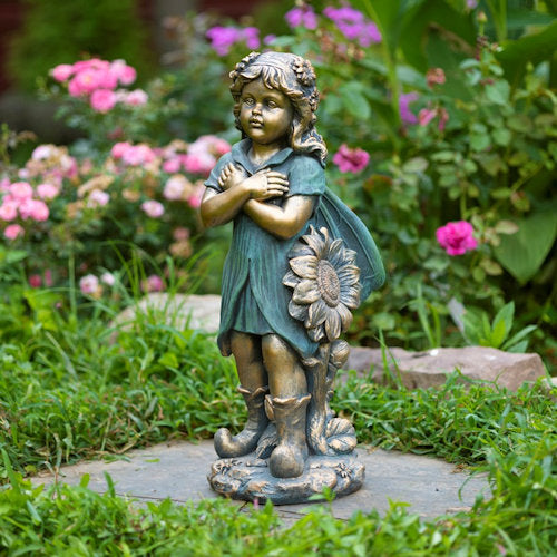 Sunflower Serenity Fairy Garden Statue