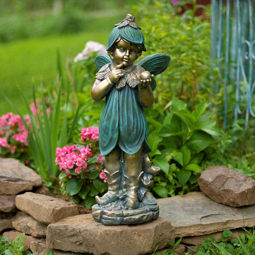 Fairy with Snail Garden Statue