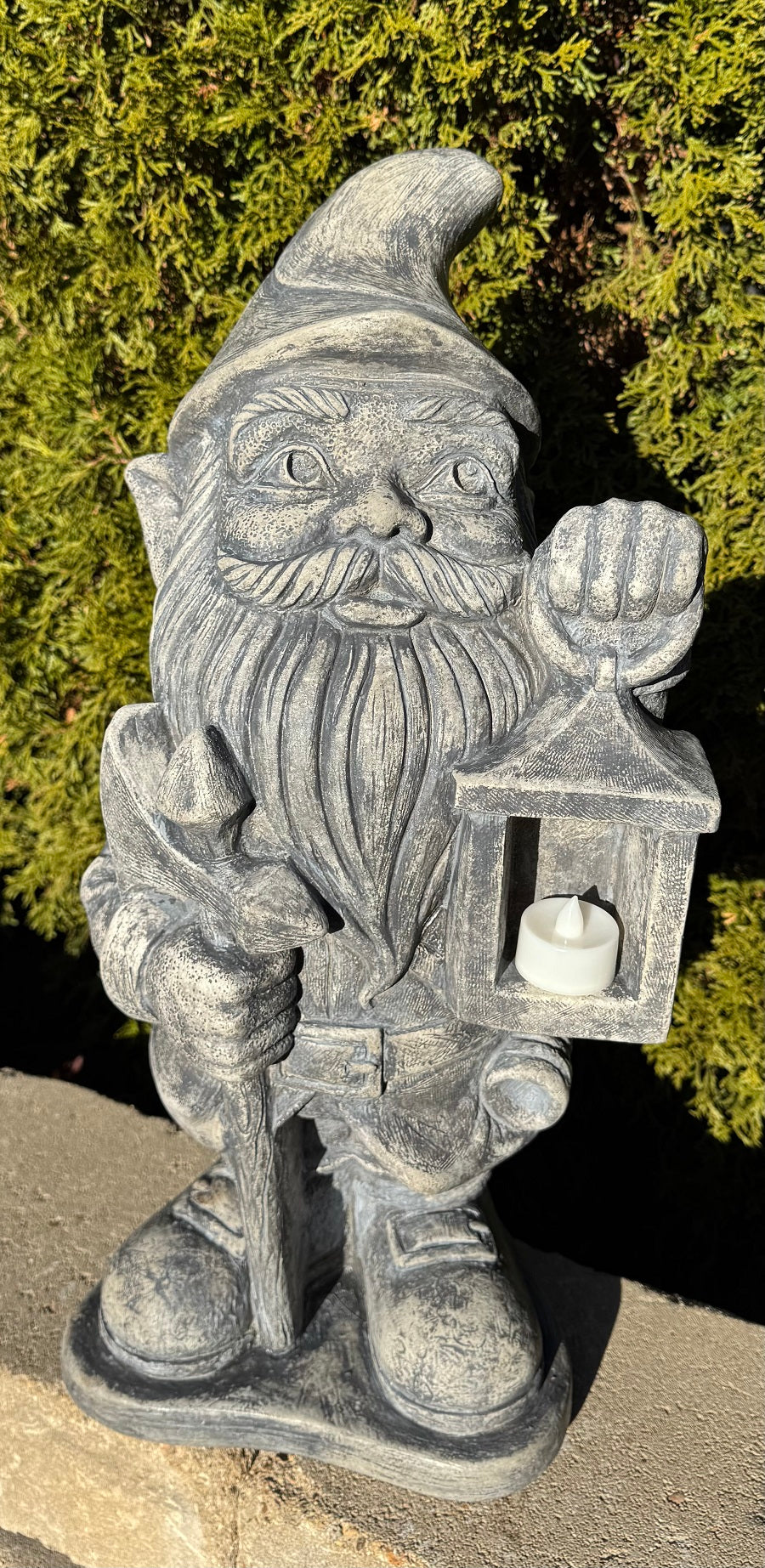 Night Watchman Gnome with lantern 21 inches high sculpture
