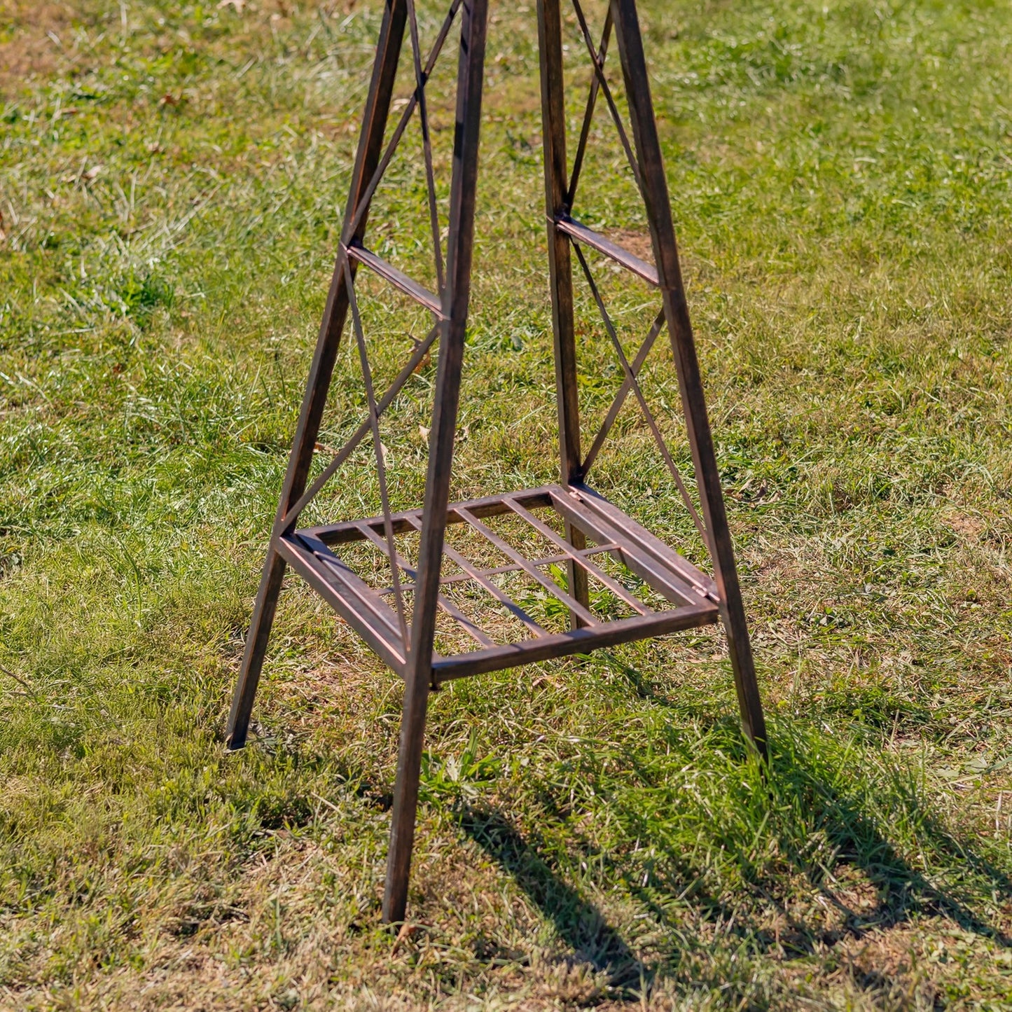 61.8" Iron Windmill with Flapping Iridescent Dragon & Weather Vane - angle 4
