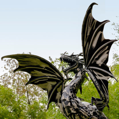 84.75" Tall Iron Dragon Swing Stake "Dayfyre" - angle 4