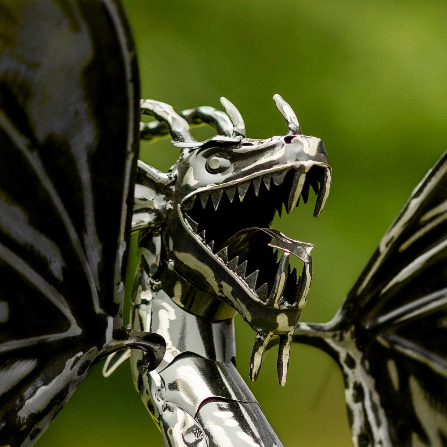 84.75" Tall Iron Dragon Swing Stake "Dayfyre" - angle 6