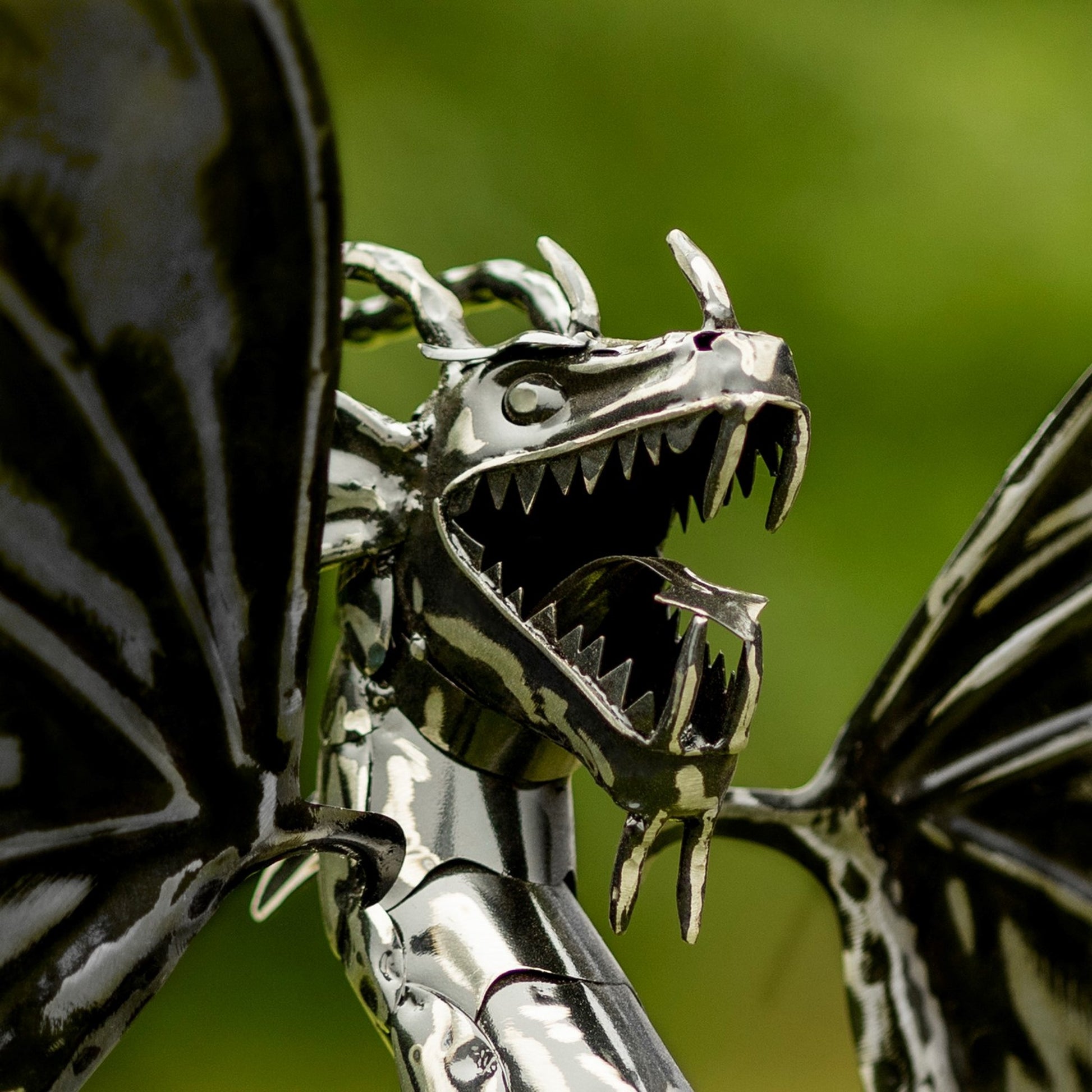 84.75" Tall Iron Dragon Swing Stake "Dayfyre" - angle 6