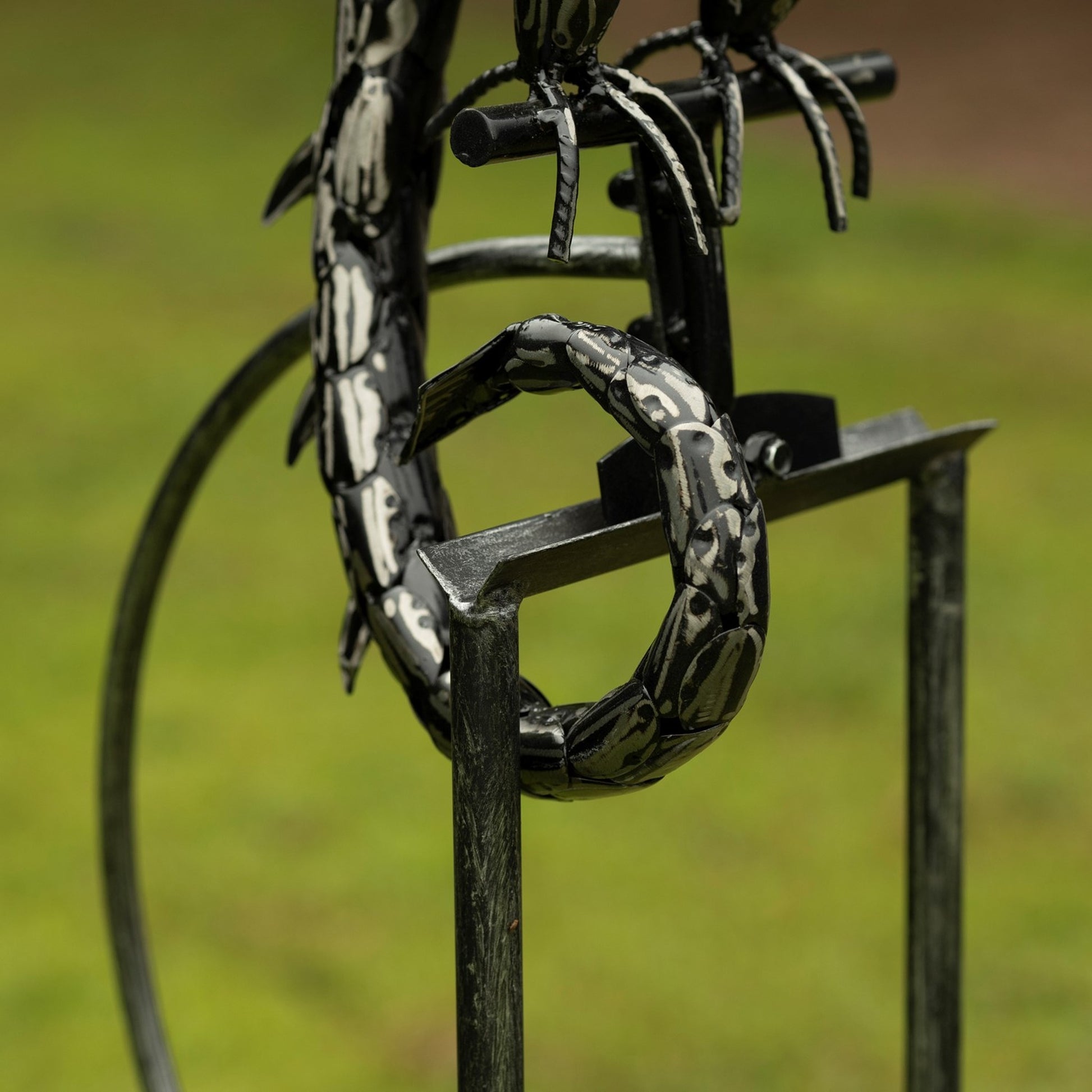 86" Tall Iron Dragon Swing Stake with Tail Down Durable iron construction with powder-coated finish - angle 5