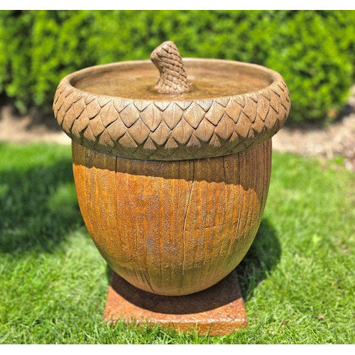 Acorn Garden Birdbath Sculpture Cement High End Statuary