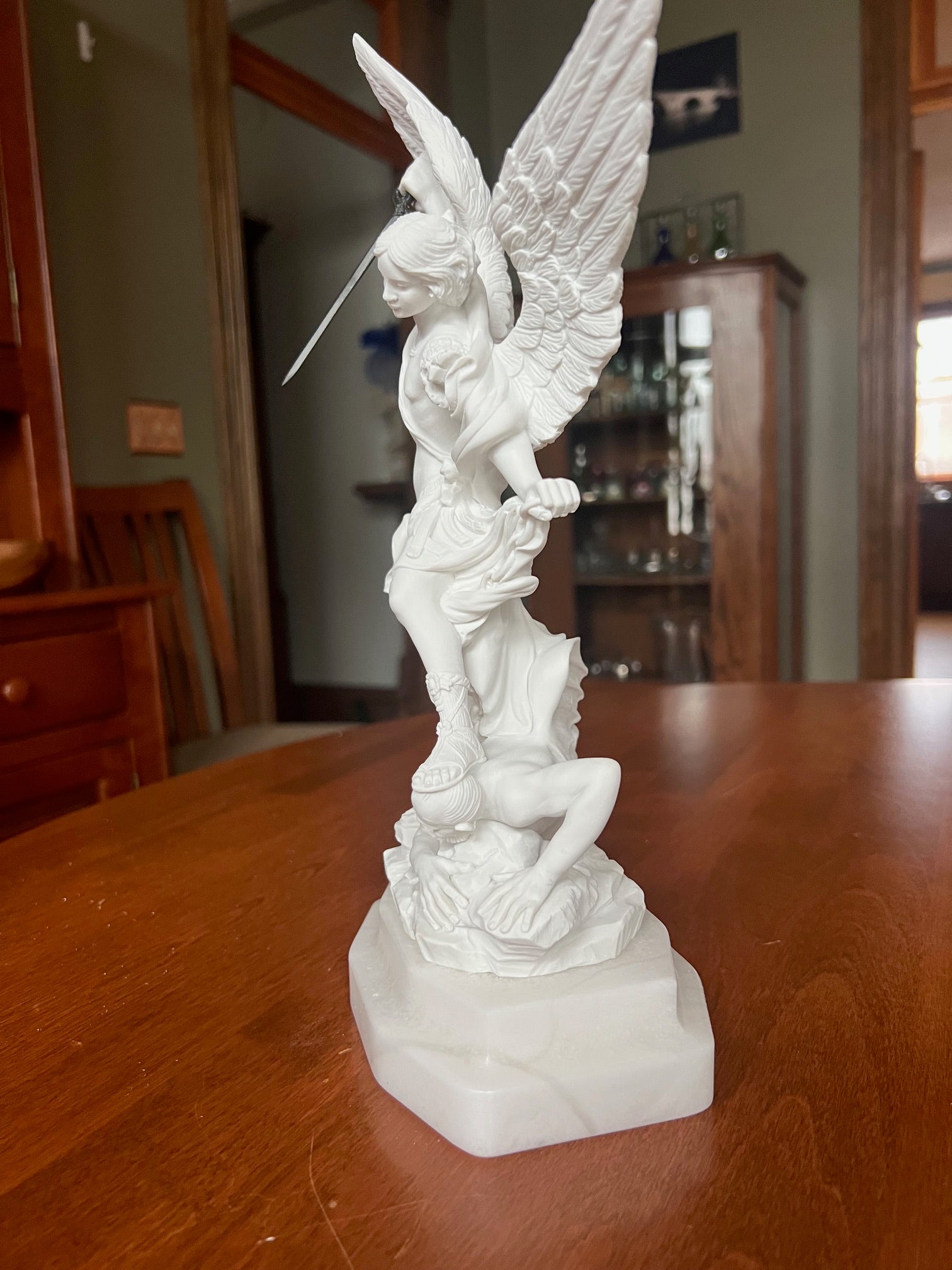 Archangel Michael slaying Satan statue Guido Reni Egregia workshop sculpture