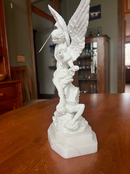 Archangel Michael slaying Satan statue Guido Reni Egregia workshop sculpture