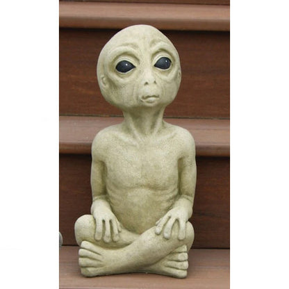 Alien Cement Stone Garden Statue   Science Fiction Sculpture Made of Cement