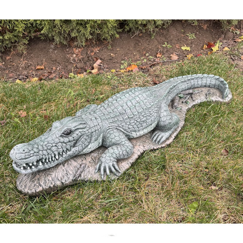 Alligator Crocodile Garden Statue piped fountain made of Cement