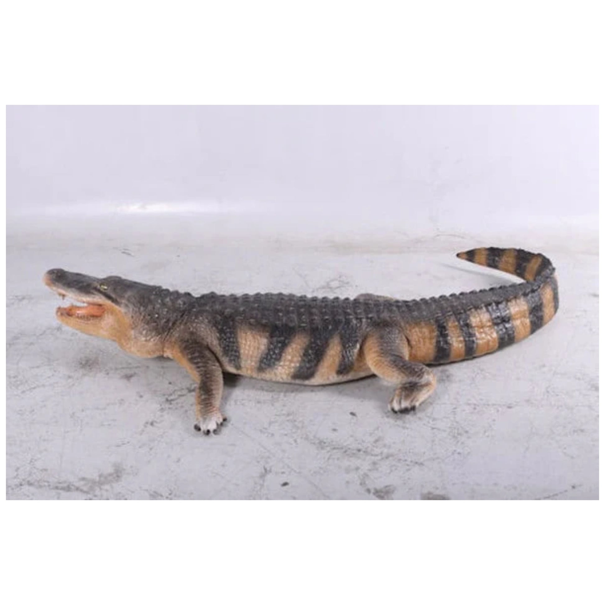 Display Statues American Alligator Life Size Statuary Realistic Prop - side angle view