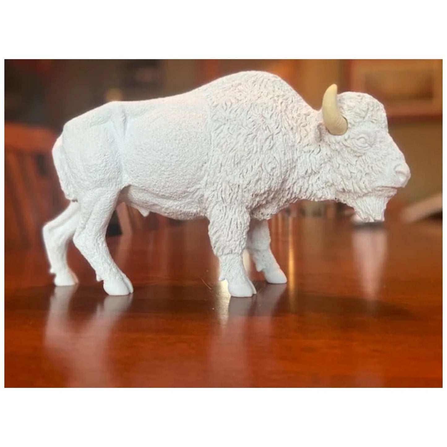American Bison Buffalo 7" High Marble Sculpture