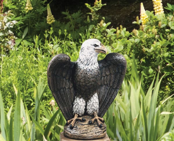 American Eagle Sculpture Large Cement Facing Left Stone Realistic