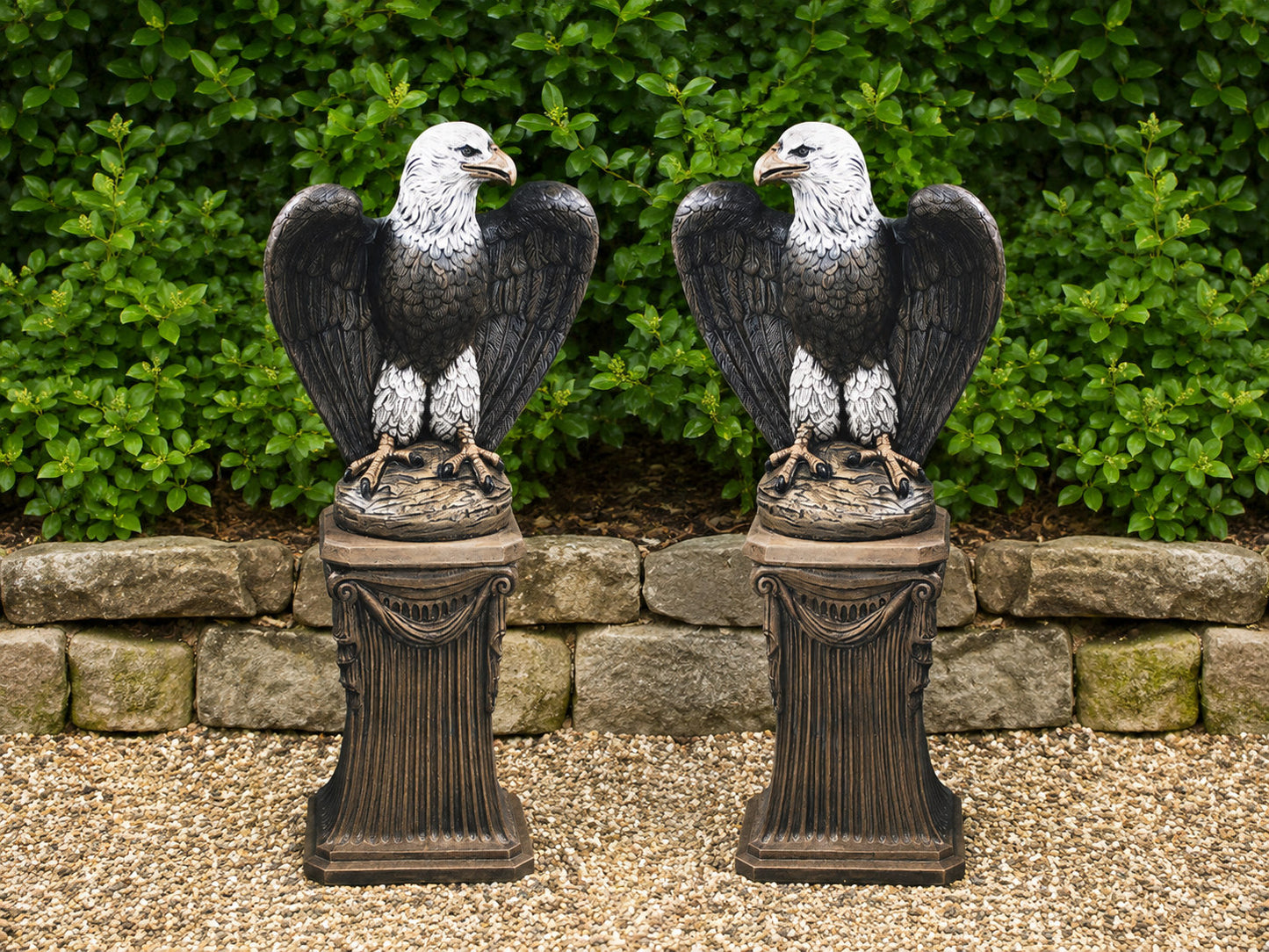 American Eagle pair on matching classic pedestals
