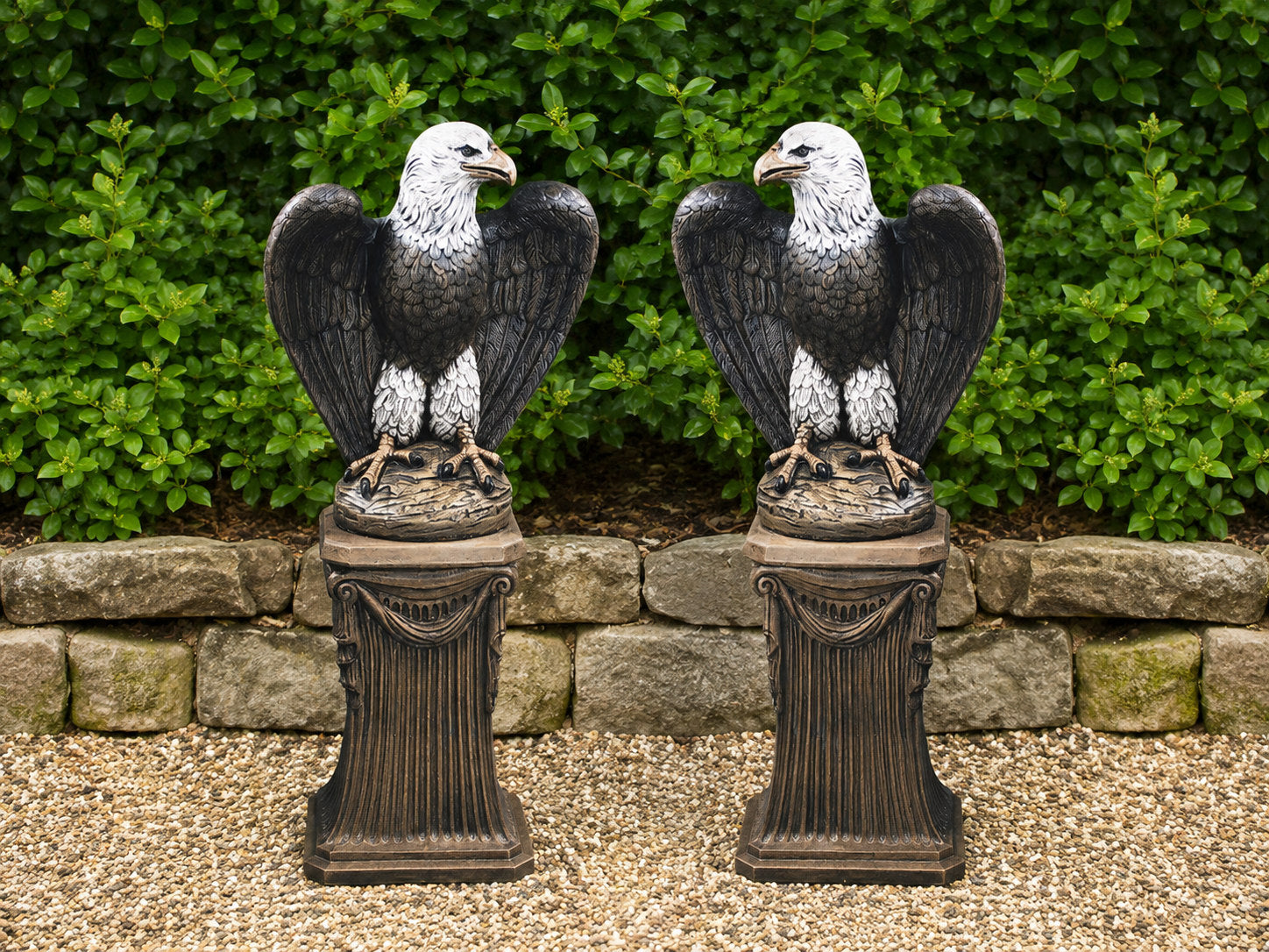 American Eagle pair on matching classic pedestals