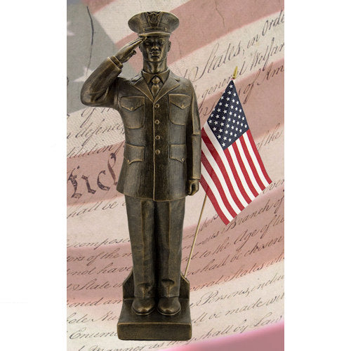 American Soldier Saluting Coast Guard Sculpture African Man Statue