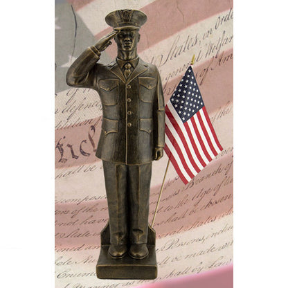 American Soldier Saluting Coast Guard Sculpture African Man Statue