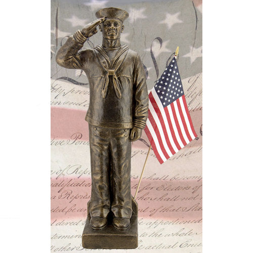 Navy Soldier in Uniform African American Garden Memorial Statue 