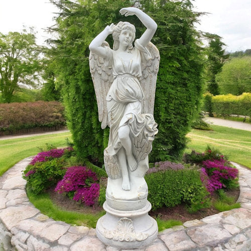 Celestial Grace Life-Size Angel Statue optional pedestal base sculpture
