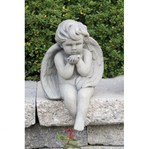 Angel Blowing Kiss Sitting 12" H Statue