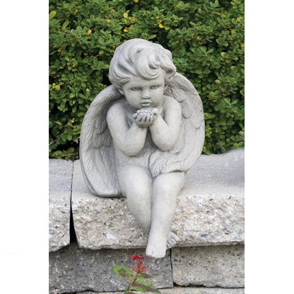 Angel Blowing Kiss Sitting 12" H Statue
