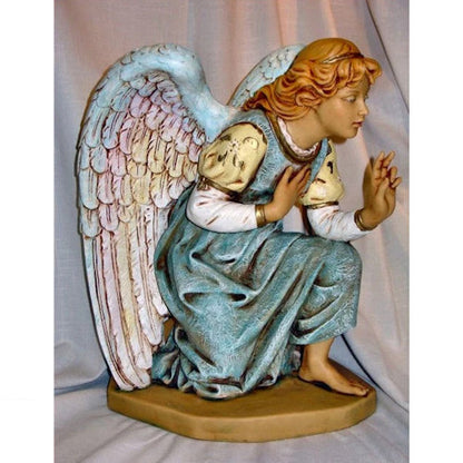 Kneeling Angel in Blue – Fontanini Nativity Sculpture Church Statue 