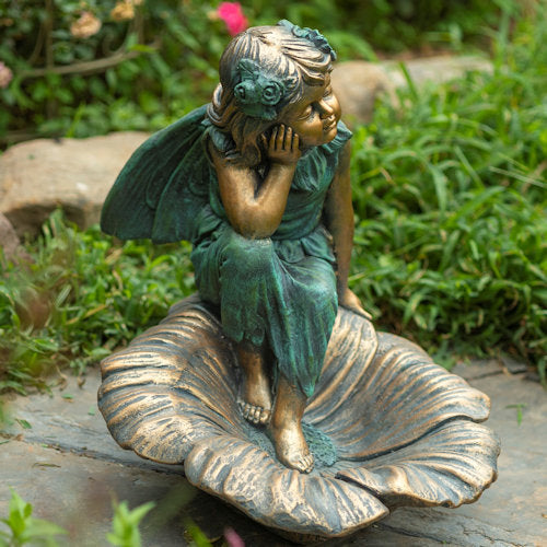 fairy statue garden fairy sculpture whimsical garden décor birdbath birdfeeder