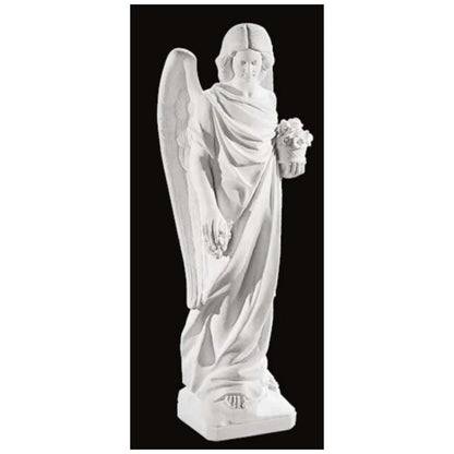 Italian Marble Angel With Flowers 42" High