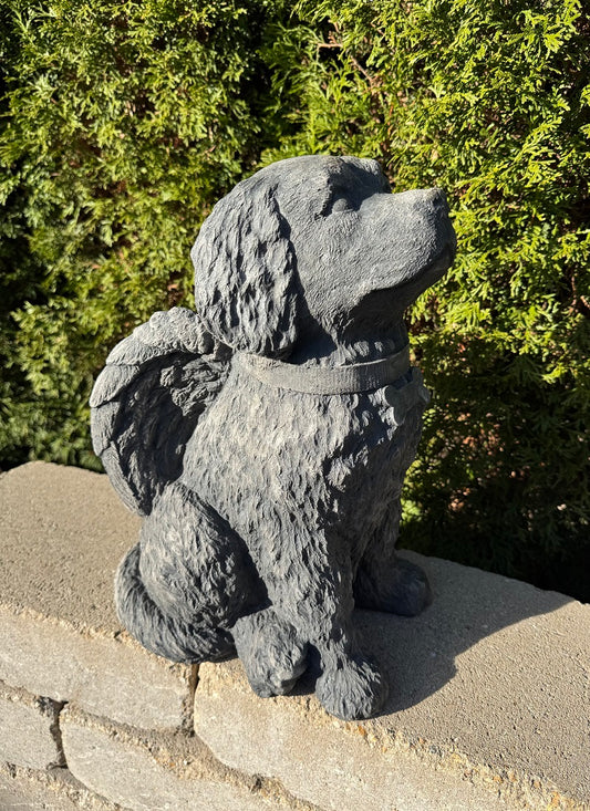 Angelic Dog Garden Statue Pet Memorial Add your own plaque to this sculpture