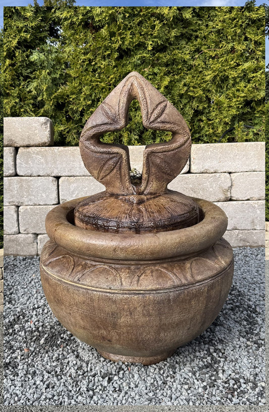 Antique Cross Bubbler Fountain Decorative Religious Cement Water Feature