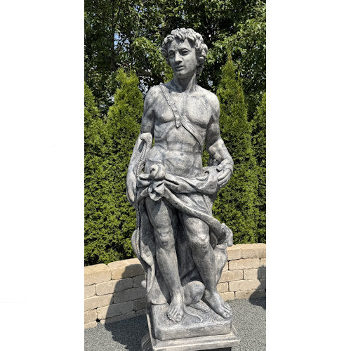 Apollo of the Hunt life size statue is made of cast stone will bring pleasure to your garden for years