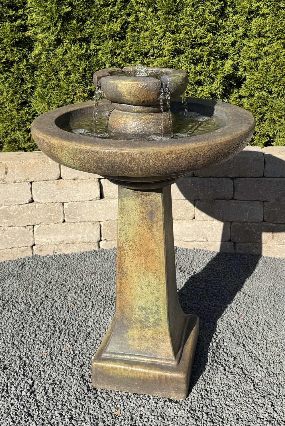 Aquarius Garden Cement Fountain with Light Decorative Flowing Water