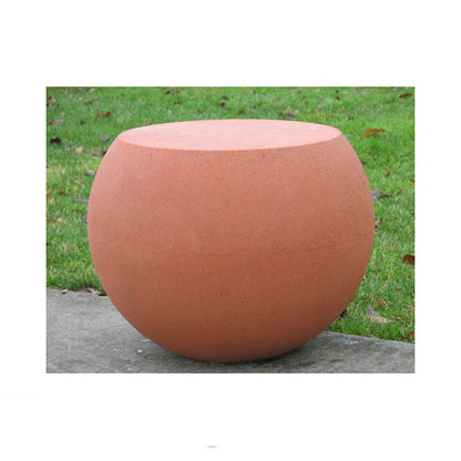 Sphere cast stone stool and sculptural bollard 20 inches high for commercial landscape design