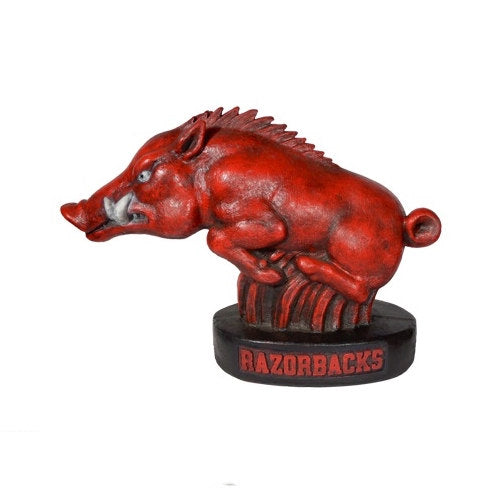 Arkansas Razorback college mascot statue team colors running boar