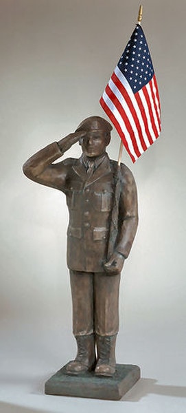 Armed Forces Army Sculpture Large Scale Garden Memorial Statue Saluting 