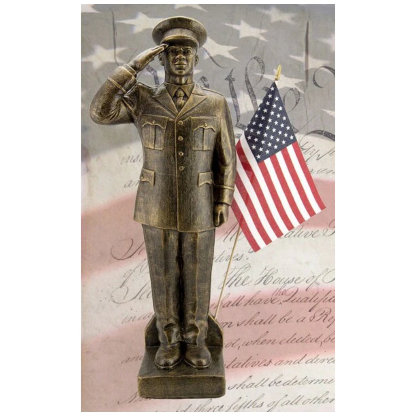 Army African American Garden Statue War Memorial Tribute Sculpture