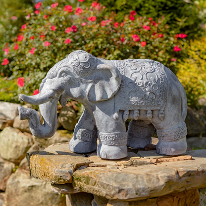 Ornate Elephant Garden Statue Symbol of Strength and Good Fortune