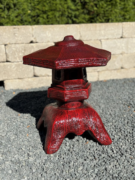 Asian Garden Lantern Pagoda Sculpture Stone 16" High