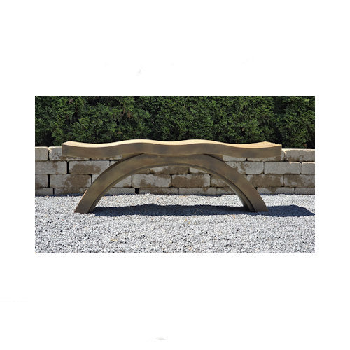 Japanese inspired garden seating with minimalist curves