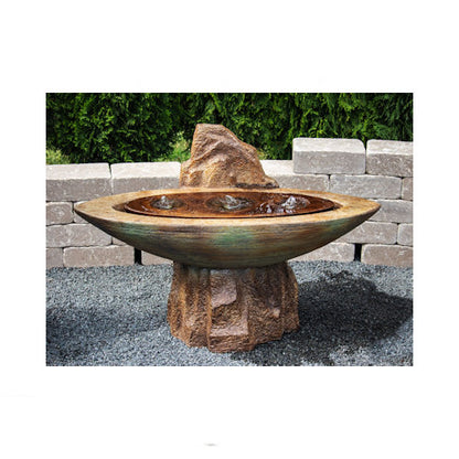 Aura Oval Fountain with Light Modern Rock Design Contemporary unique shape