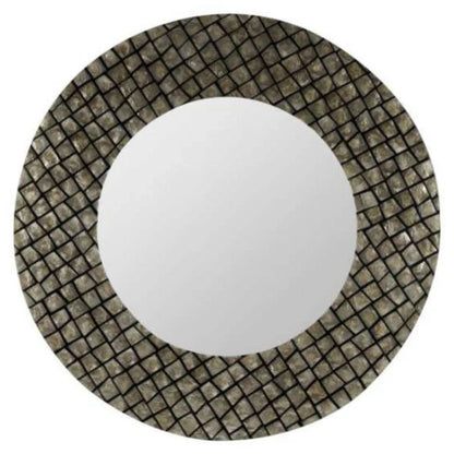 Ava Mirror Re-purposed Sea Shells Champagne and Black Finish