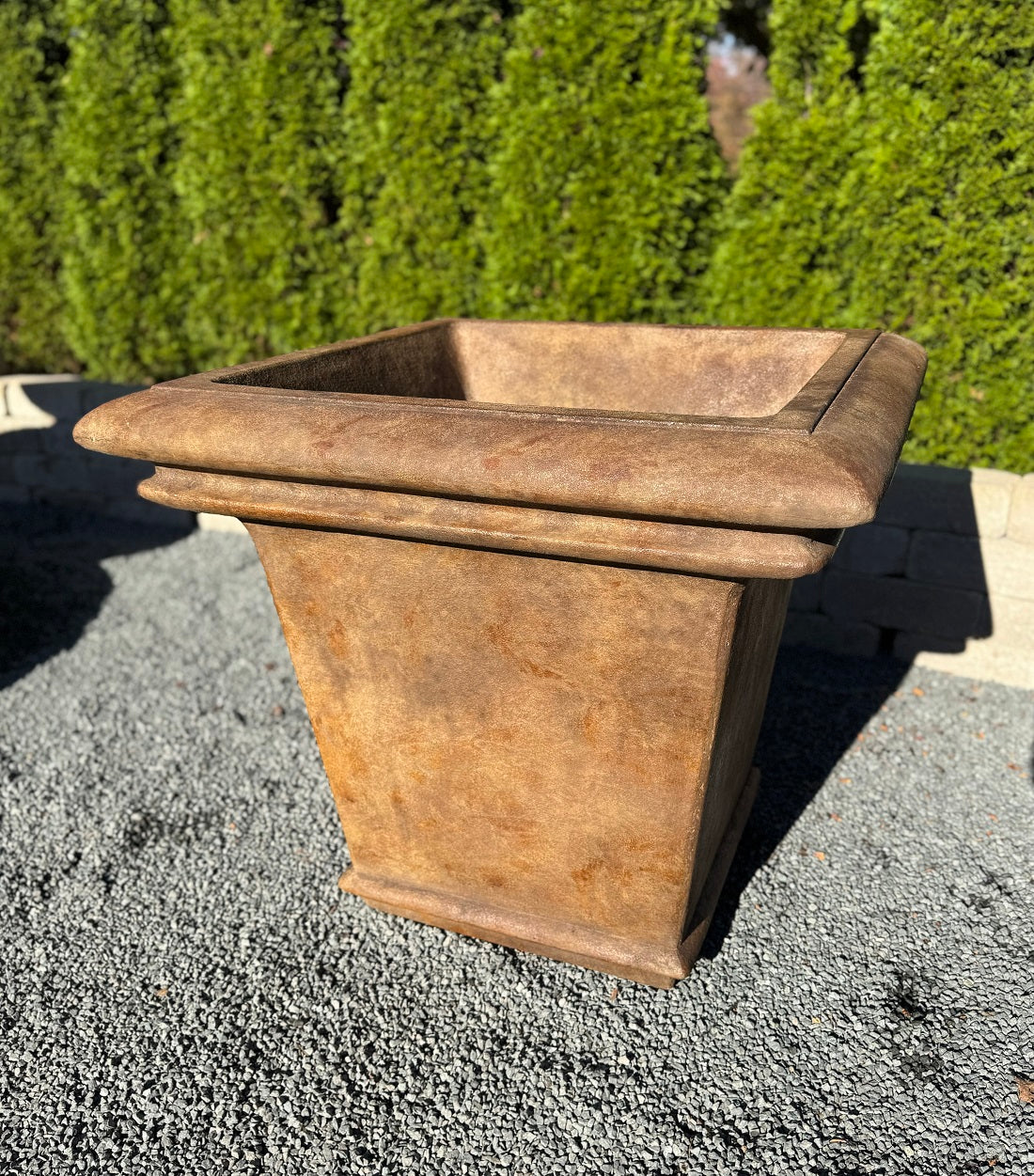 Avanti square cast stone garden planter grand scale architectural pots 