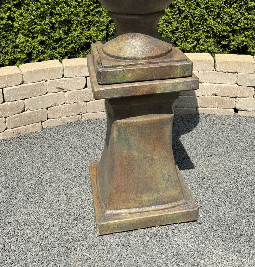 Avanti Solid Cement Pedestal with drain hole in the center for displaying statues or planters