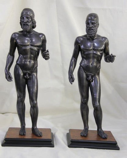 Replicas Greek Warriors Riace sculptures found Calabrian Pair Set