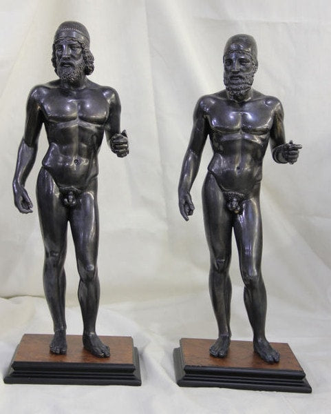 Replicas Greek Warriors Riace sculptures found Calabrian Pair Set